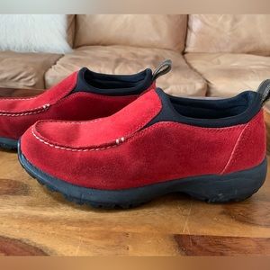 LAND’S END Red Suede Slip On Shoes